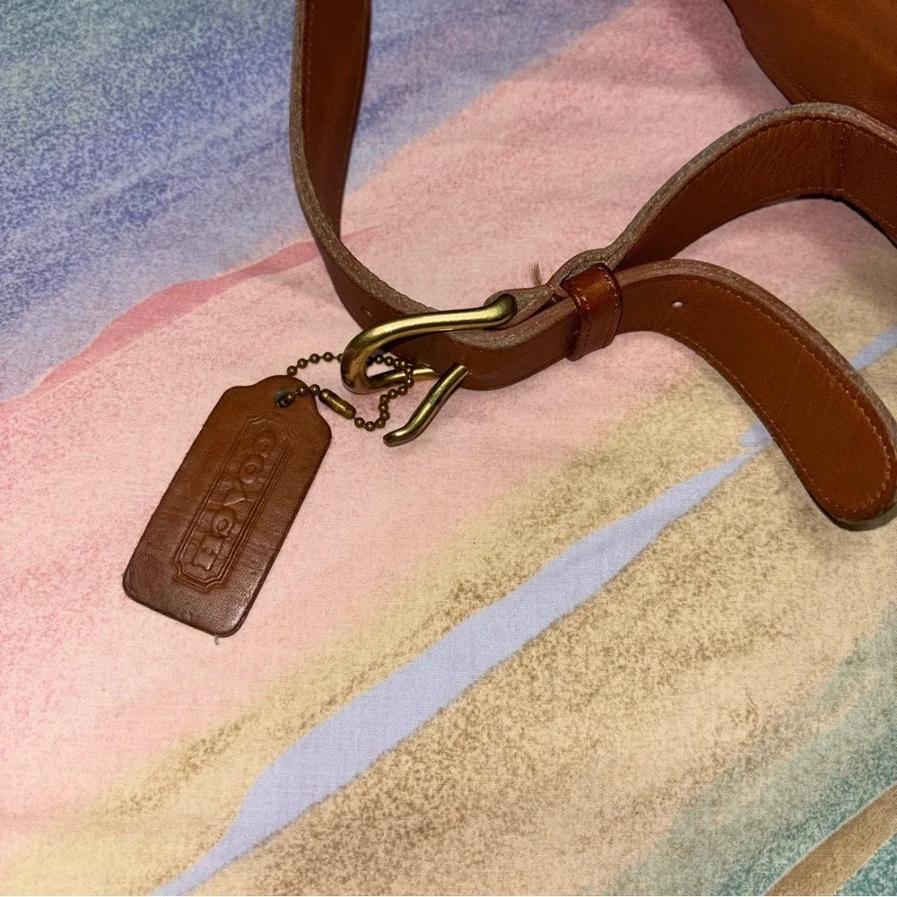 Vintage Old COACH 9984 Drawstring Shoulder Bag -Brown Leather